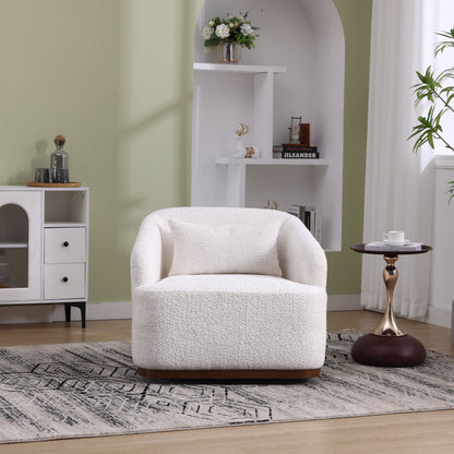 Fauteuil pivotant en chenille, canapé d'appoint confortable à 360 degrés pour salon, chambre et bureau avec coussin amovible