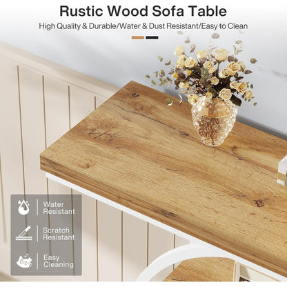 Console d'entrée, table de canapé industrielle à 4 niveaux derrière le canapé