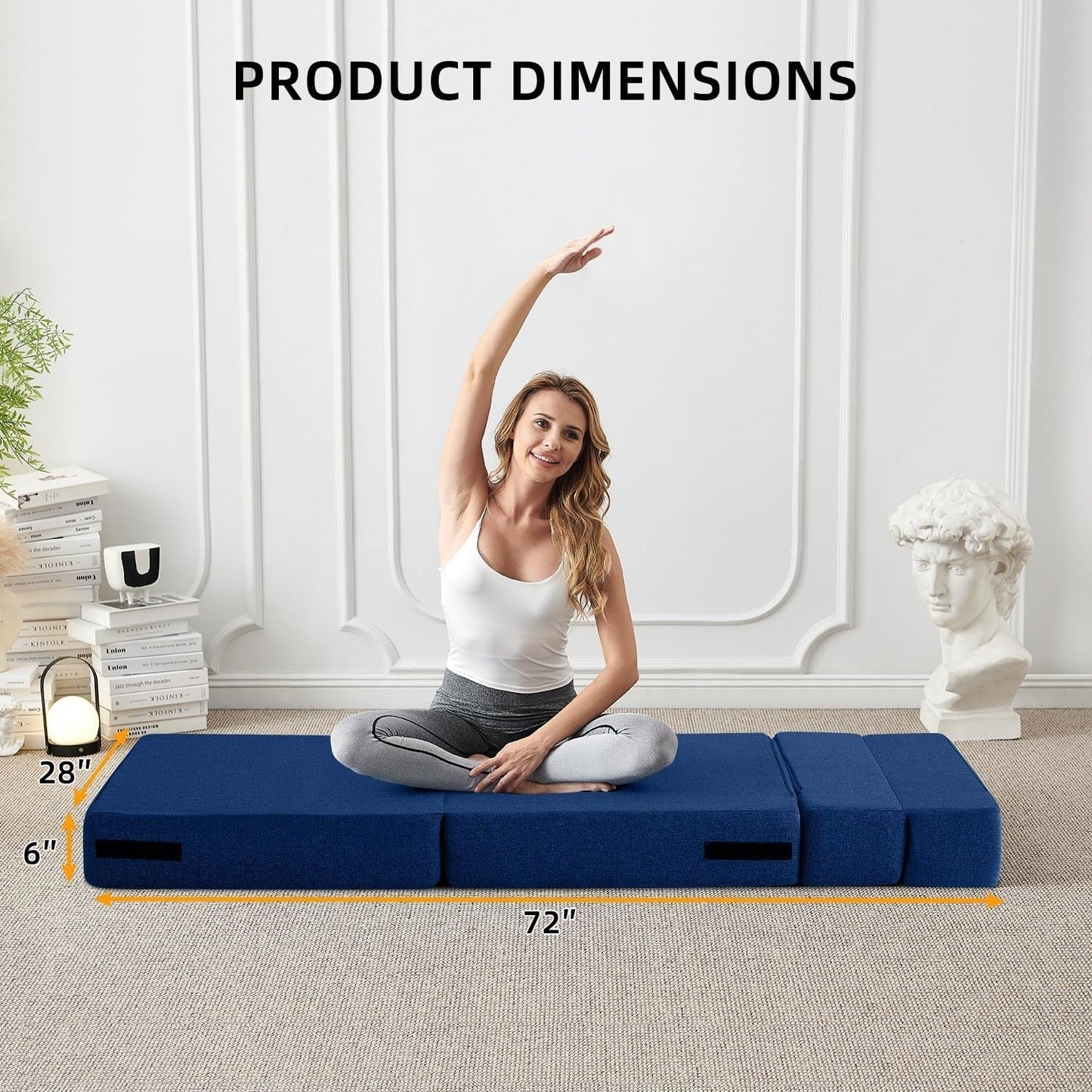 Canapé-lit convertible pliant - Fauteuil-lit moderne en lin avec oreiller et matelas pliable pour salon/dortoir/chambre d'amis