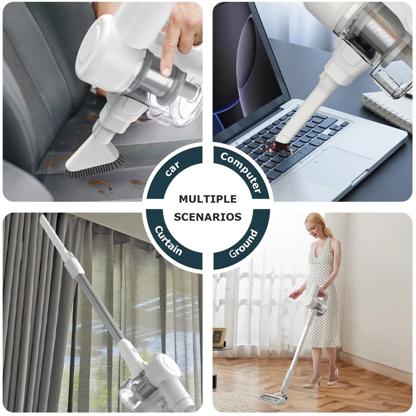 Aspirateur balai sans fil 3 en 1, léger pour tapis, sols durs, poils d'animaux et nettoyage de la maison