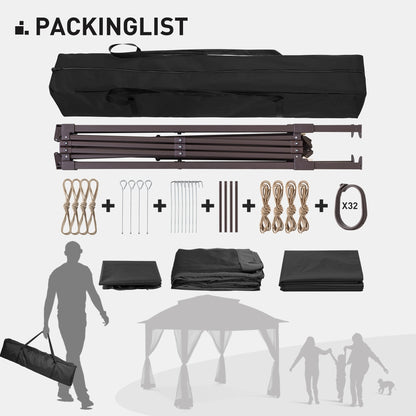 Gazebo escamotable en acier Cozywor de 11 pi x 11 pi avec moustiquaire