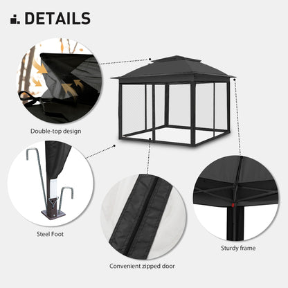 Gazebo escamotable en acier Cozywor de 11 pi x 11 pi avec moustiquaire