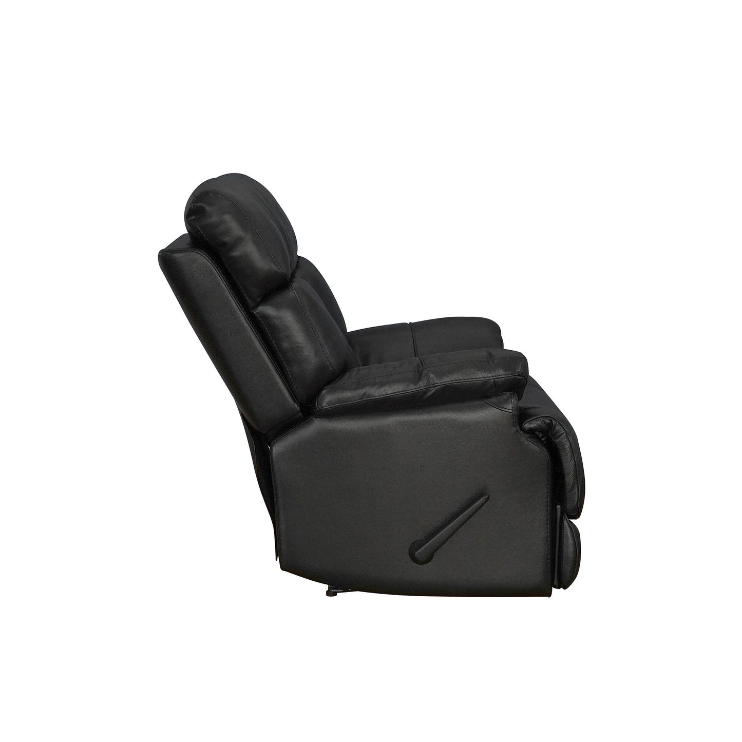 Fauteuil inclinable manuel extensible avec repose-pieds en cuir véritable marron de qualité supérieure Davin