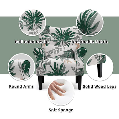 Fauteuil d'appoint moderne Erommy, fauteuil à dossier haut, canapé simple en tissu rembourré avec pieds en bois pour le salon