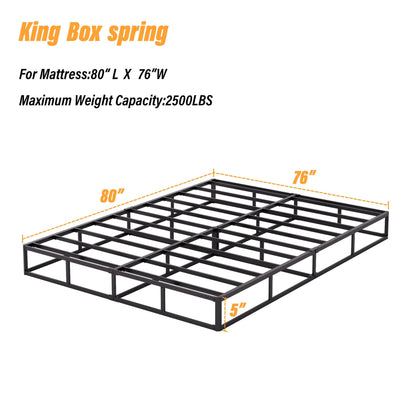 Ressort métallique à profil bas de 5 pouces, structure robuste avec revêtement gris