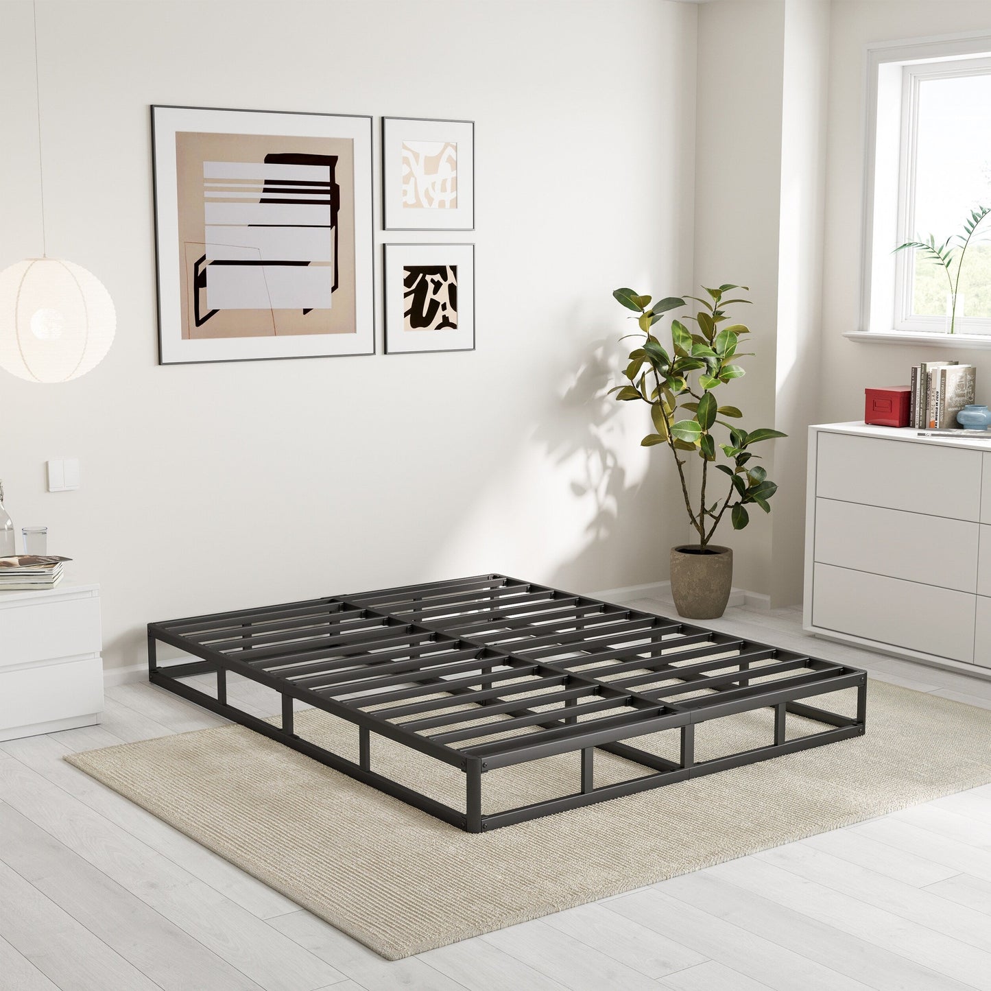 Ressort métallique à profil bas de 5 pouces, structure robuste avec revêtement gris