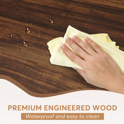 Table à manger de style ferme pour 6 personnes, table de cuisine rectangulaire en bois de 70,8 pouces