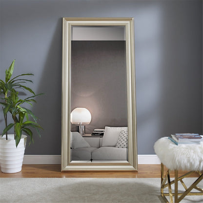 Miroir de sol encadré pleine longueur - Grand miroir rectangulaire sur pied, miroir intégral pour chambre et dressing