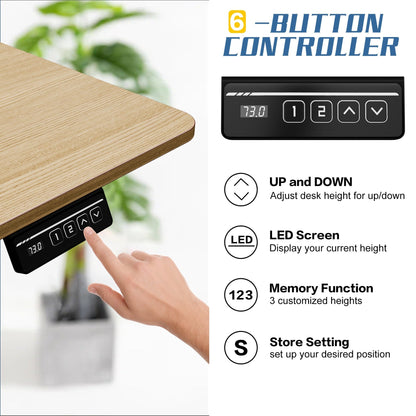 Bureau debout électrique réglable en hauteur Futzca, bureau assis-debout pour ordinateur avec panneau d'épissure
