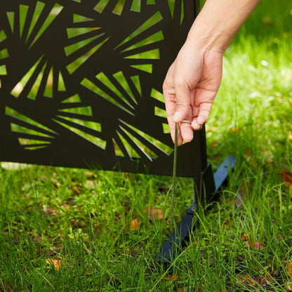 Paravent de confidentialité à 3 panneaux galvanisé à motifs floraux de 6 pieds de Glitzhome