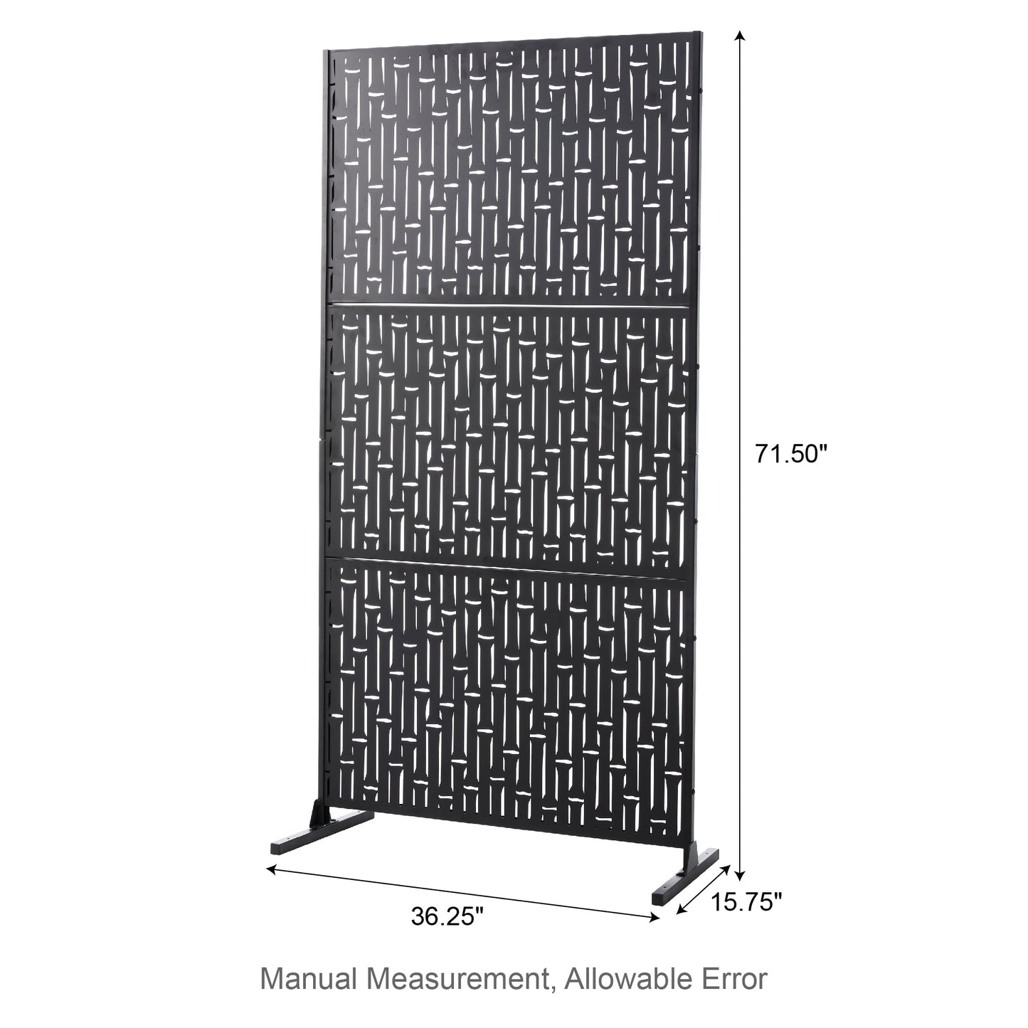 Paravent de confidentialité à 3 panneaux galvanisé à motifs floraux de 6 pieds de Glitzhome
