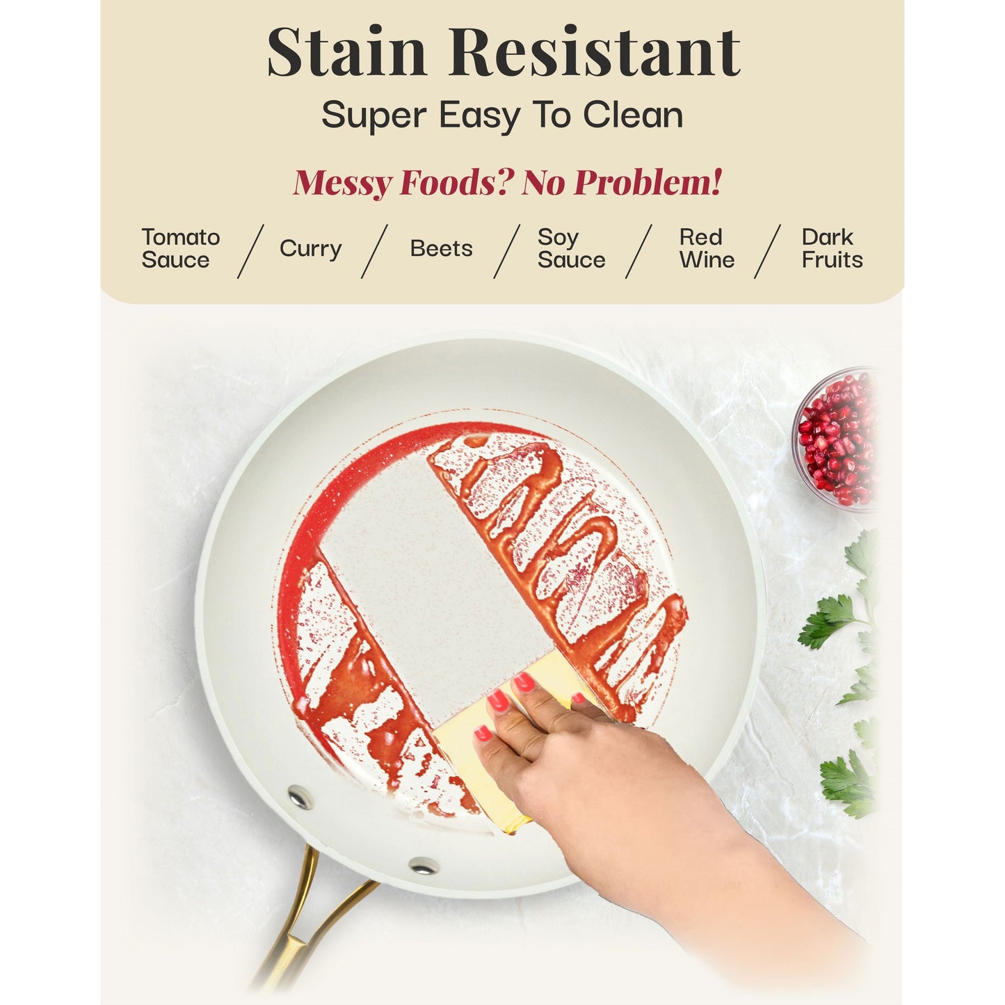 Batterie de cuisine antiadhésive en céramique Gotham Steel Cream, 15 pièces, avec ustensiles