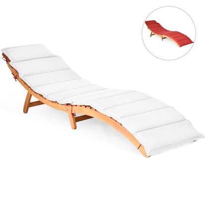 Chaise longue pliante d'extérieur Gymax 2 pièces en eucalyptus avec - Voir les détails