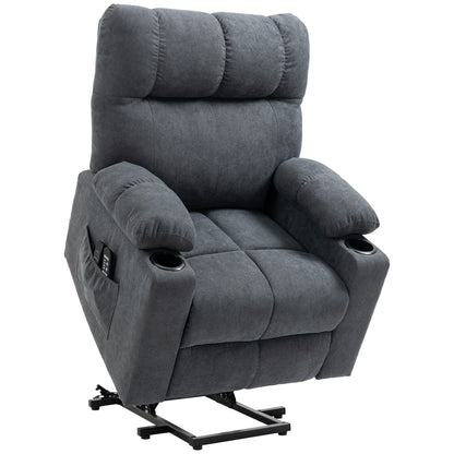 Fauteuil releveur électrique HOMCOM pour personnes âgées, fauteuil inclinable de salon surdimensionné avec télécommande