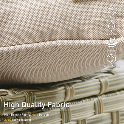 Ensemble de 2 chaises de patio d'extérieur en rotin et osier à dossier haut HOOOWOOO