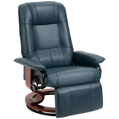Fauteuil inclinable pivotant manuel réglable en similicuir HomCom avec repose-pieds confortable et relaxant