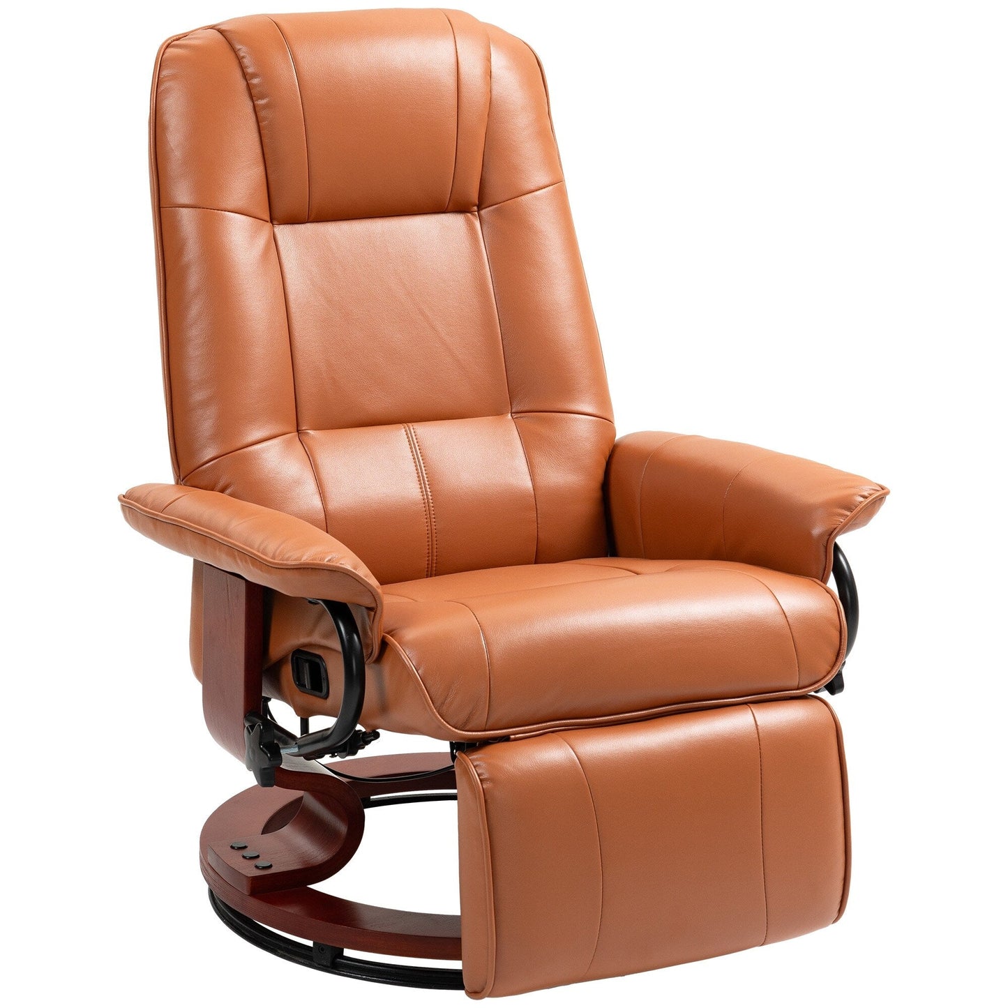 Fauteuil inclinable pivotant manuel réglable en similicuir HomCom avec repose-pieds confortable et relaxant