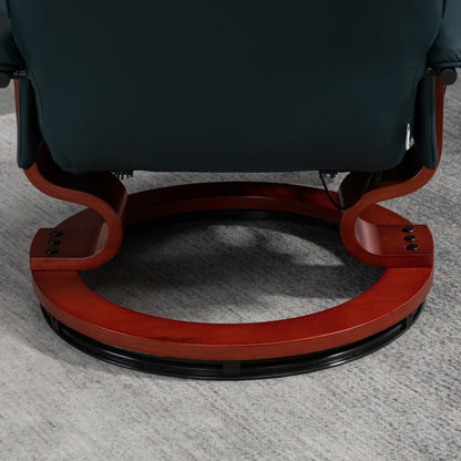 Fauteuil inclinable pivotant manuel réglable en similicuir HomCom avec repose-pieds confortable et relaxant