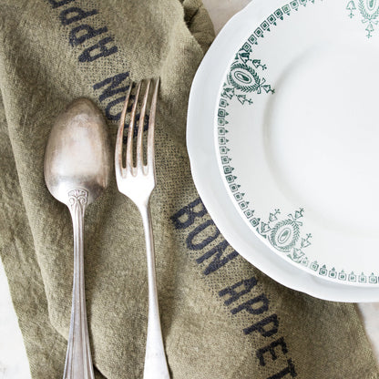 Lot de 4 serviettes Bon Appetit | Avocat et noir