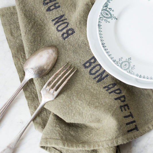 Lot de 4 serviettes Bon Appetit | Avocat et noir