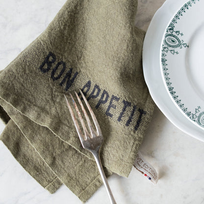 Lot de 4 serviettes Bon Appetit | Avocat et noir