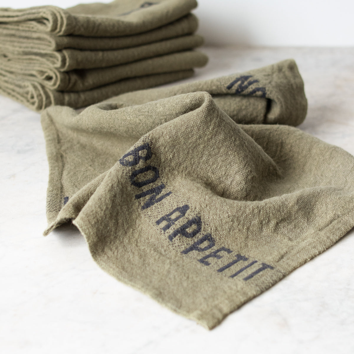 Lot de 4 serviettes Bon Appetit | Avocat et noir