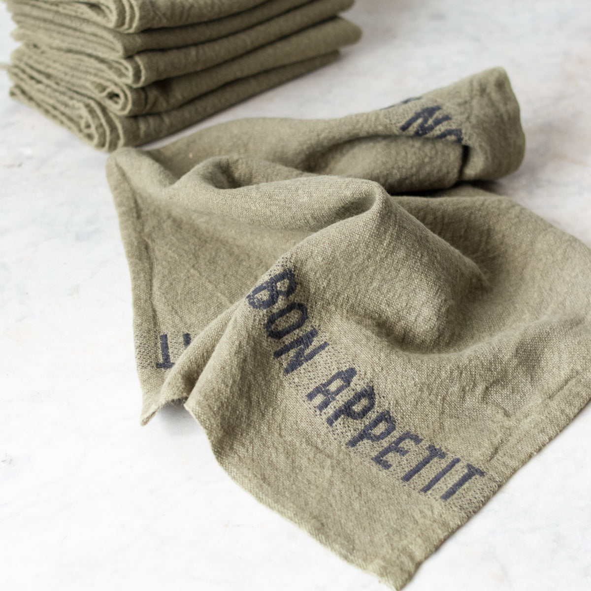 Lot de 4 serviettes Bon Appetit | Avocat et noir