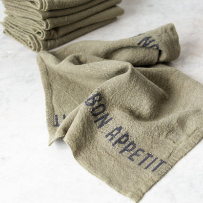 Lot de 4 serviettes Bon Appetit | Avocat et noir