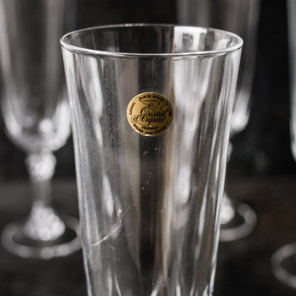 Ensemble de 6 flûtes à champagne en cristal
