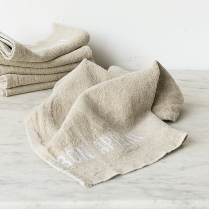 Lot de 4 serviettes Bon Appetit | Naturelles et blanches