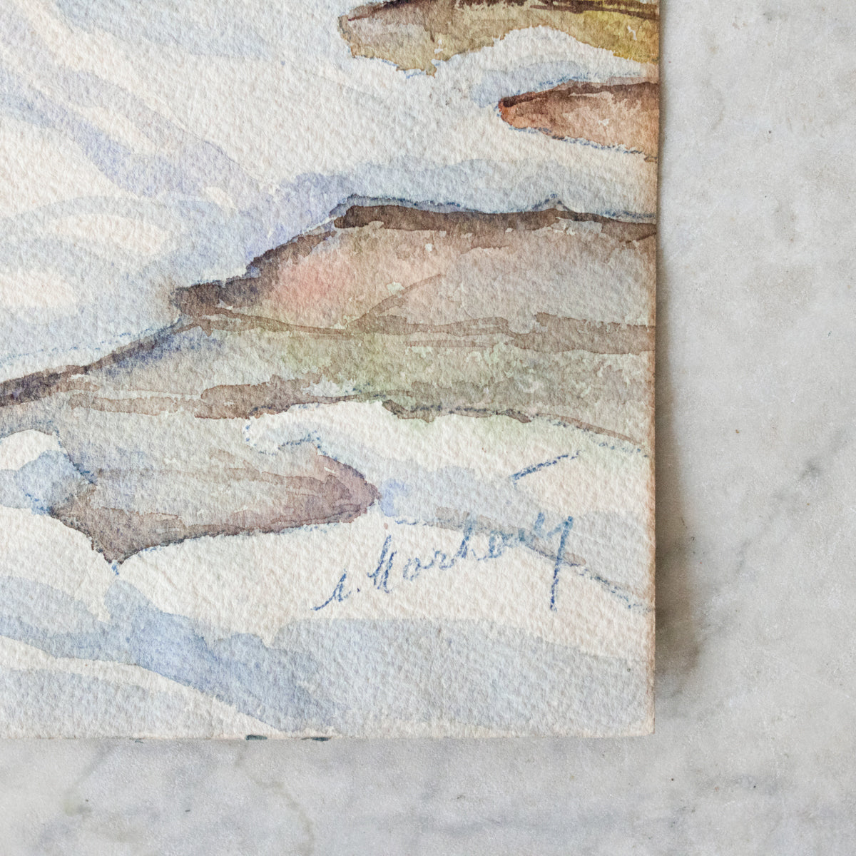 Peinture à l'aquarelle de paysage enneigé