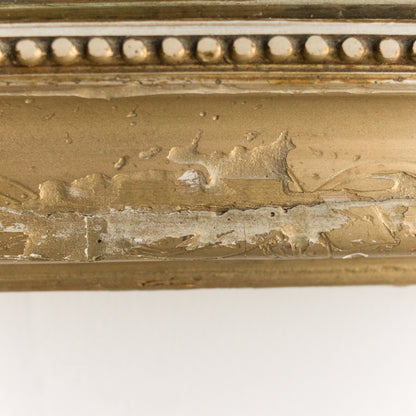 Miroir Louis Philippe vintage avec bol en terre cuite rouge | 24,5 x 34,5