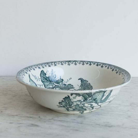 Bol antique en faïence avec fleurs de lys