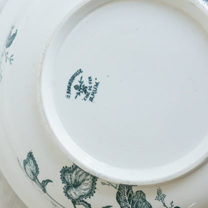 Bol antique en faïence avec fleurs de lys