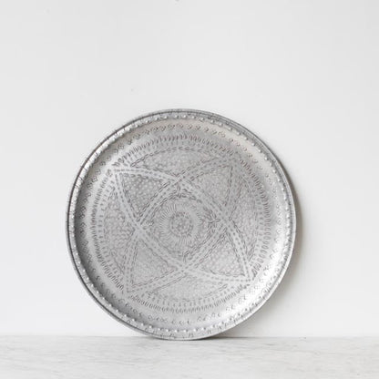 Plateau marocain vintage en aluminium