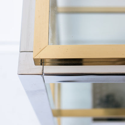 Console vintage en nickel et laiton