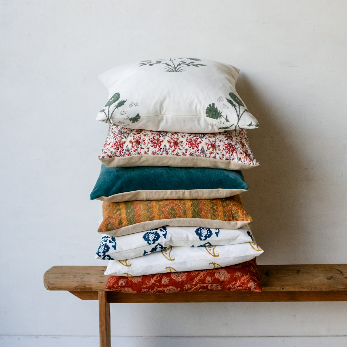 Housse de coussin à imprimé bloc | Sophie Indigo 