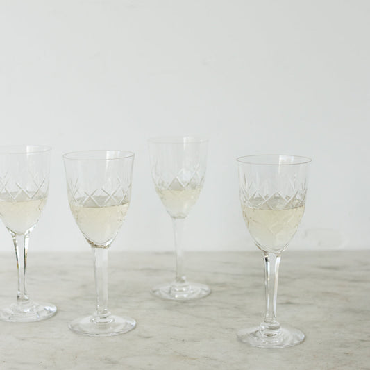 Ensemble de 6 verres à vin en cristal de la Cristallerie Lorraine