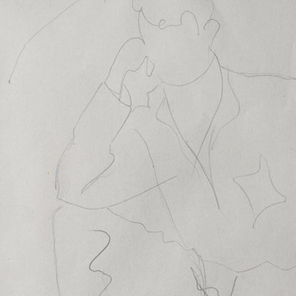 Dessin encadré avec un homme assis