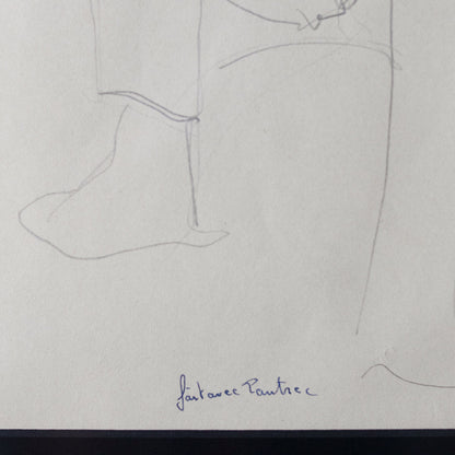 Dessin encadré avec un homme assis