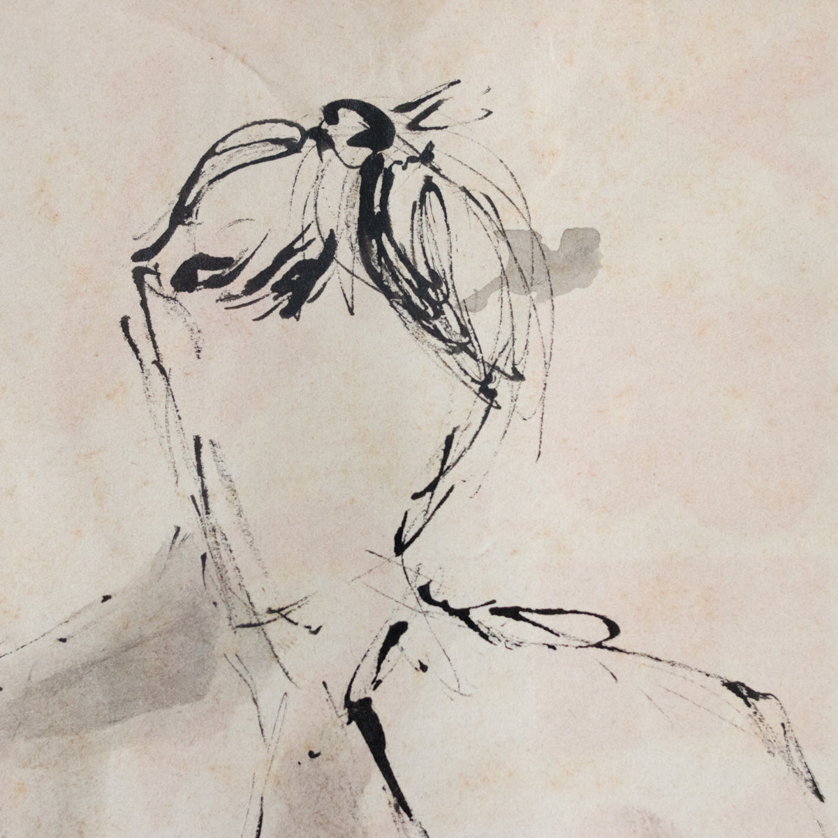 Aquarelle encadrée représentant un homme assis | Guy Aubert