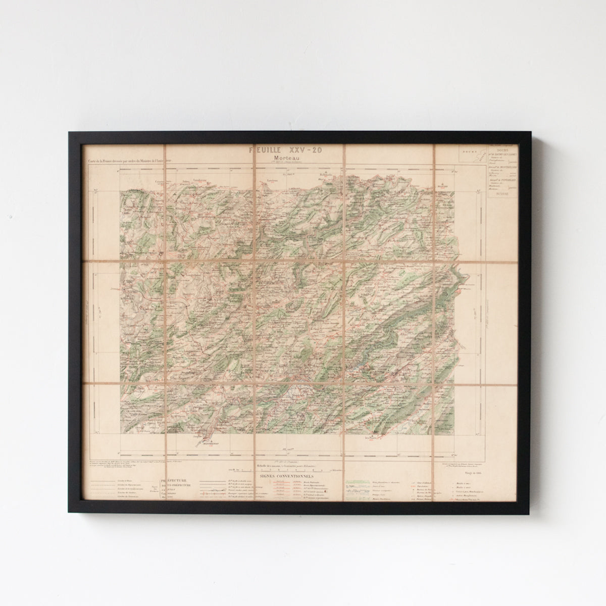 Carte encadrée de Morteau