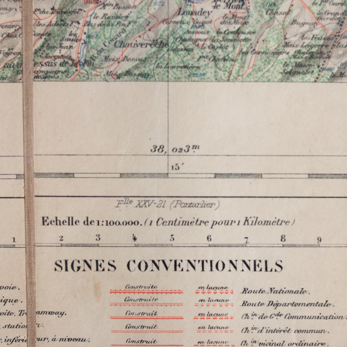 Carte encadrée de Morteau