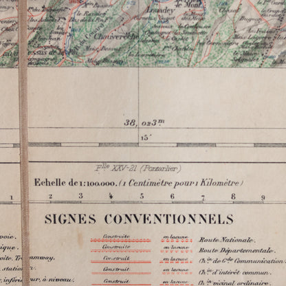 Carte encadrée de Morteau
