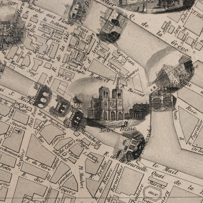Carte encadrée de Paris