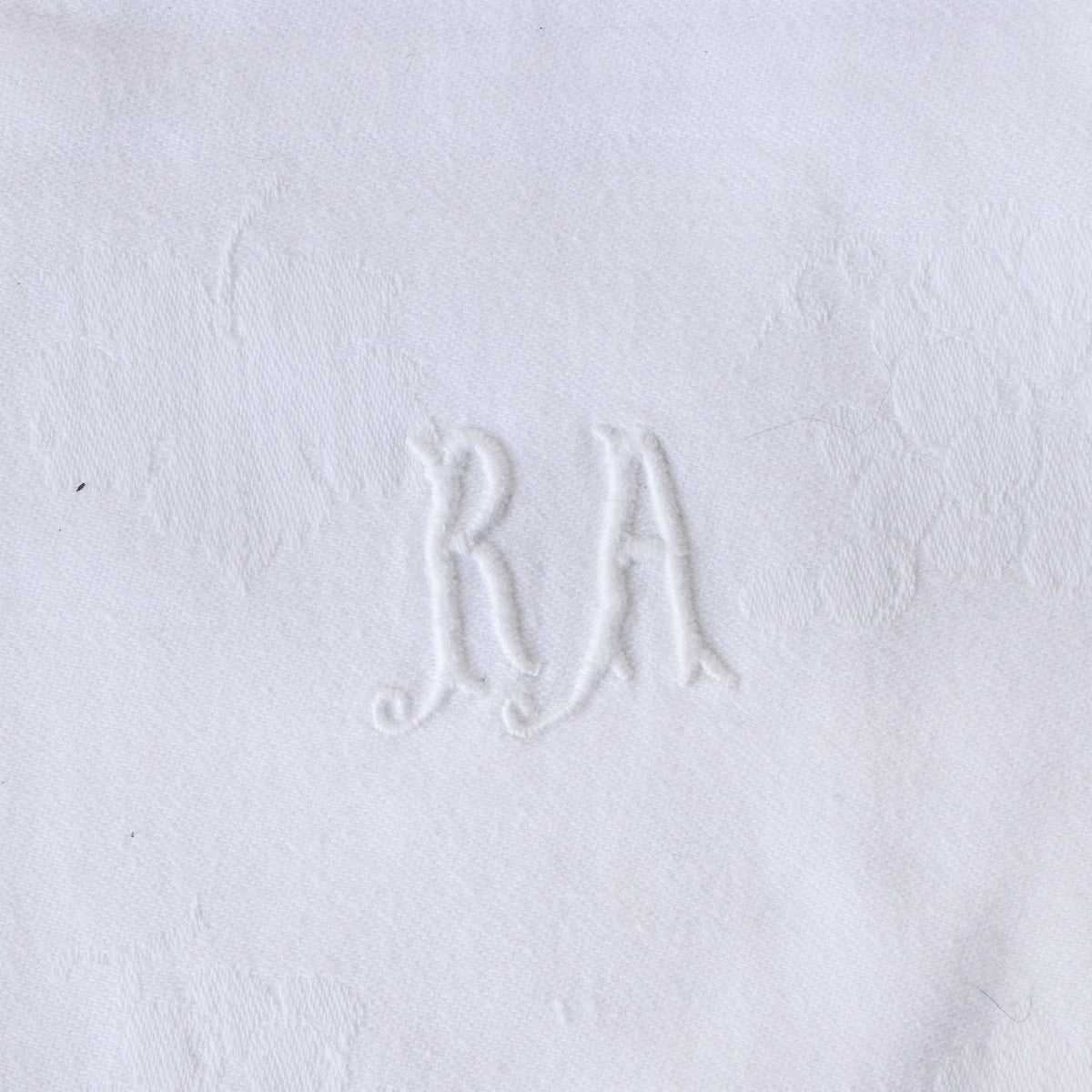 Lot de 12 serviettes monogrammées vintage | RA