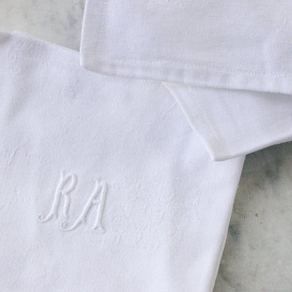 Lot de 12 serviettes monogrammées vintage | RA