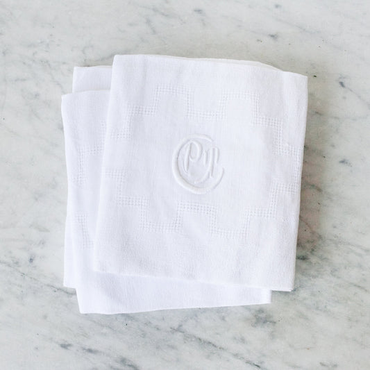 Lot de 5 serviettes monogrammées vintage | PT
