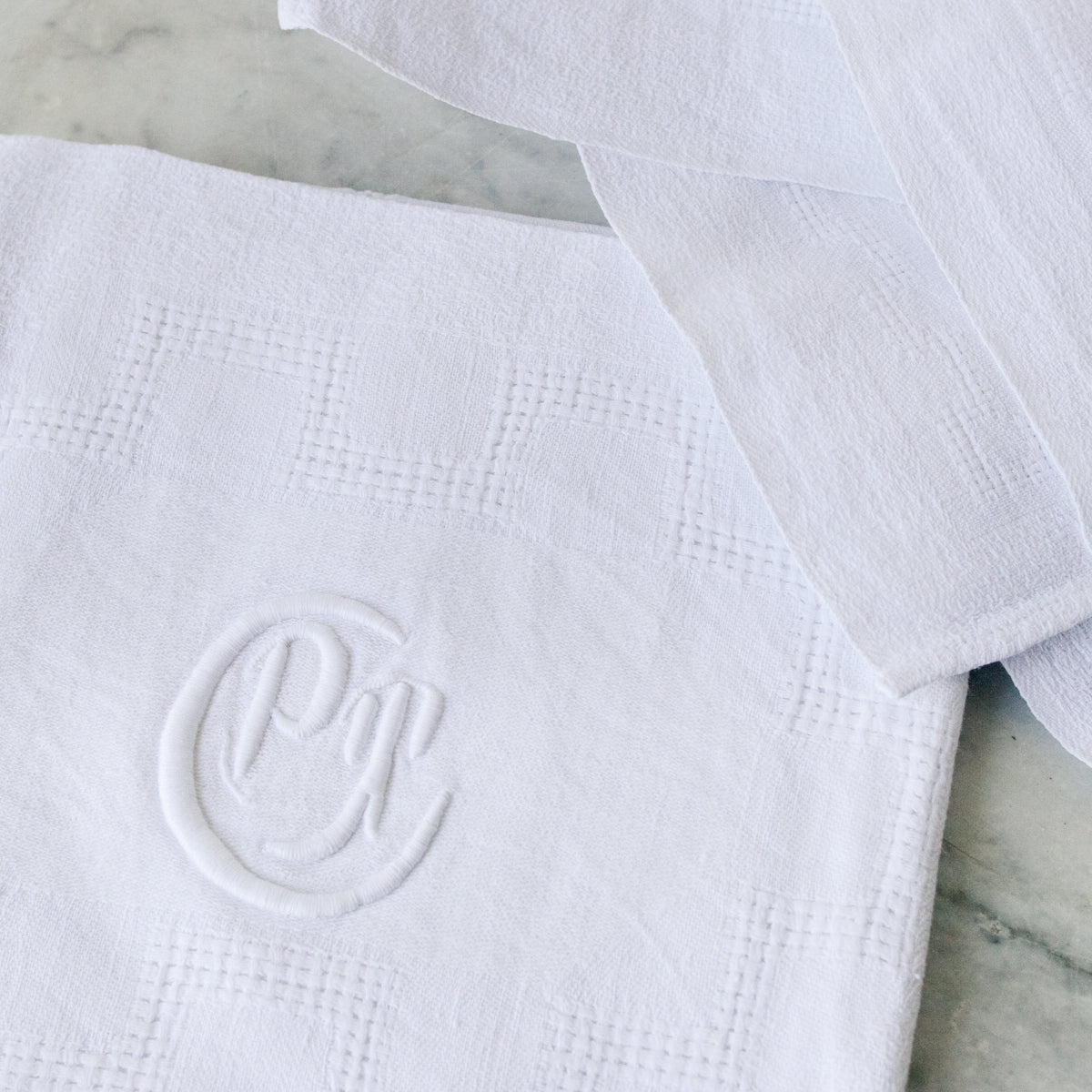 Lot de 5 serviettes monogrammées vintage | PT