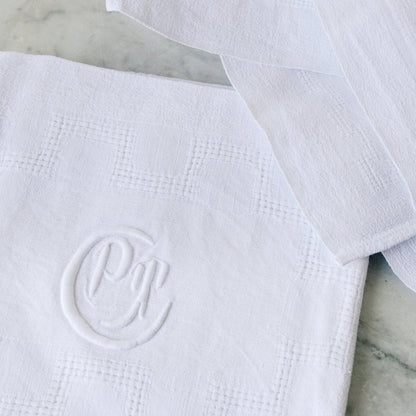Lot de 5 serviettes monogrammées vintage | PT